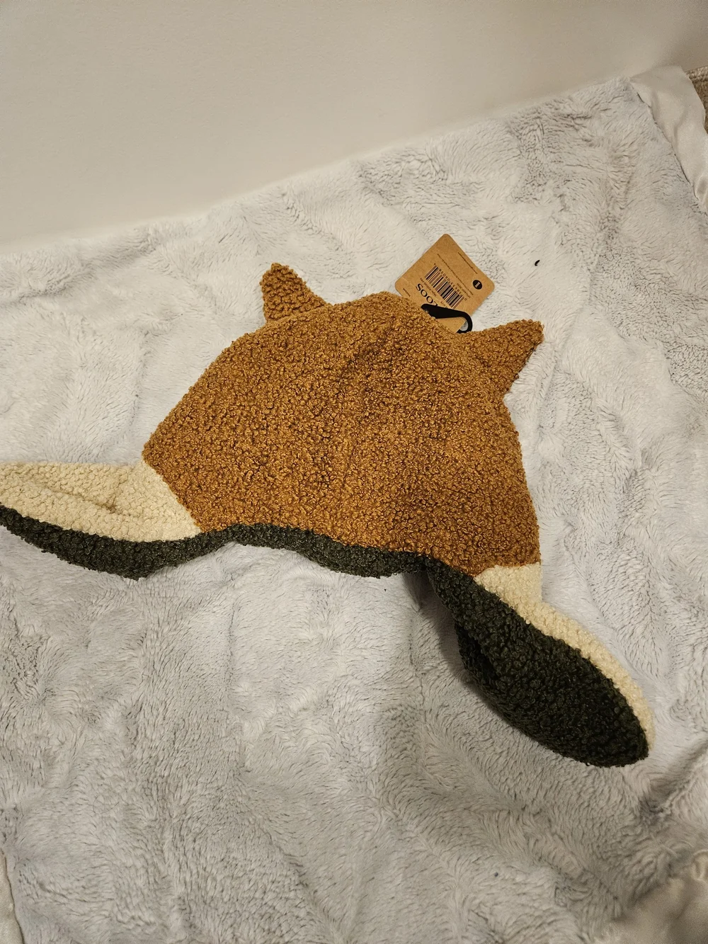 Kids Fox Sherpa Trapper Hat - Brown & Cream